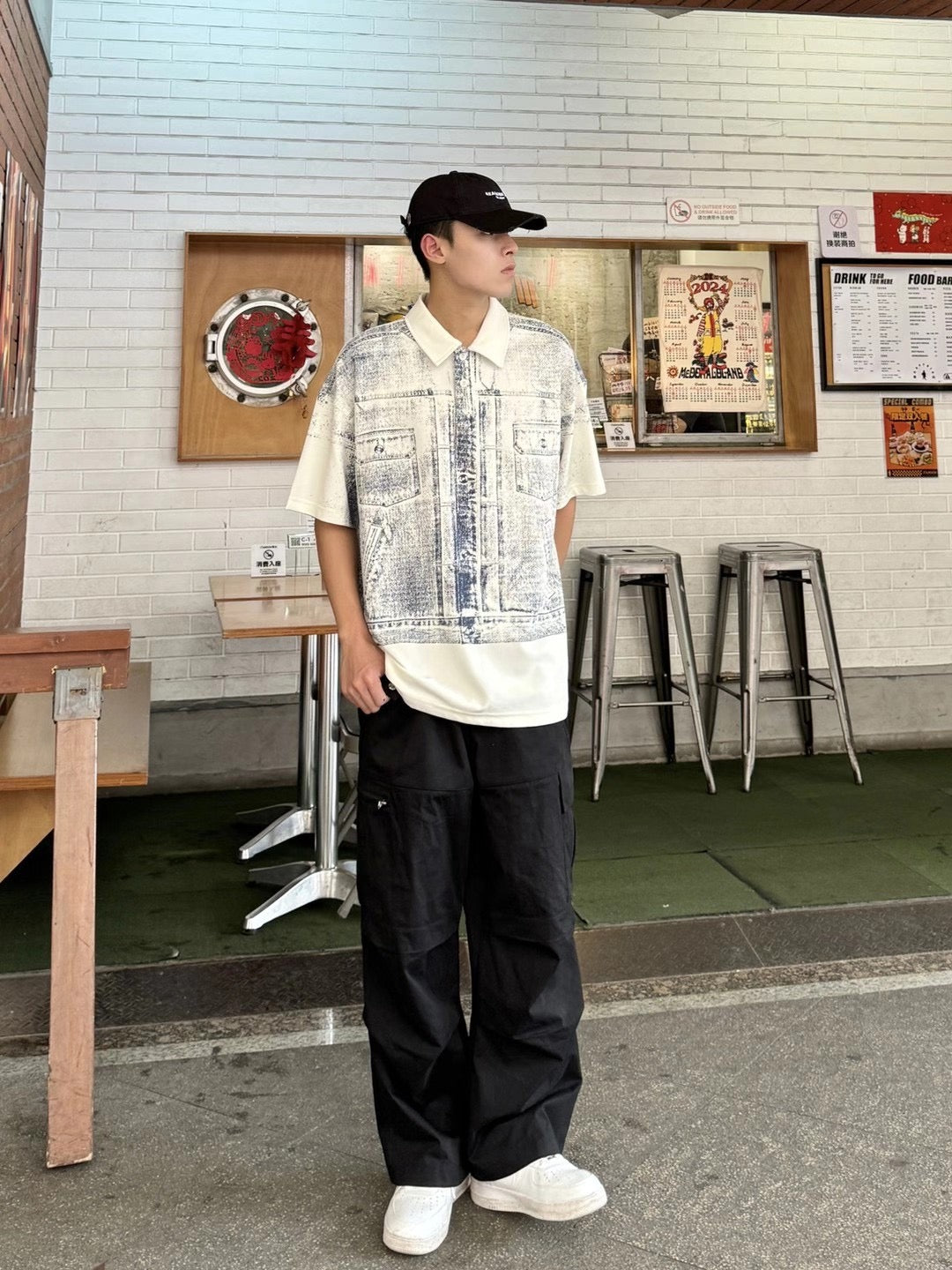Vintage printed polo