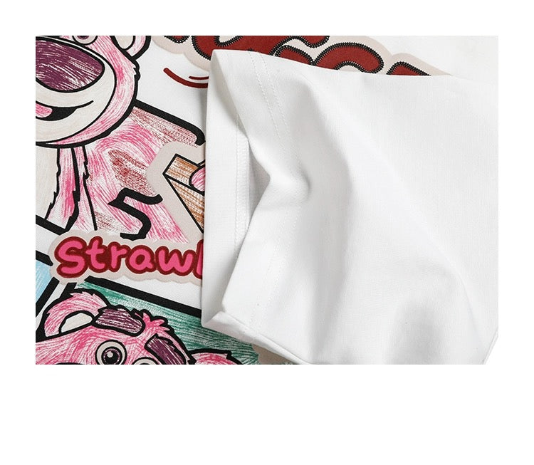 Embroidered printed T-shirt