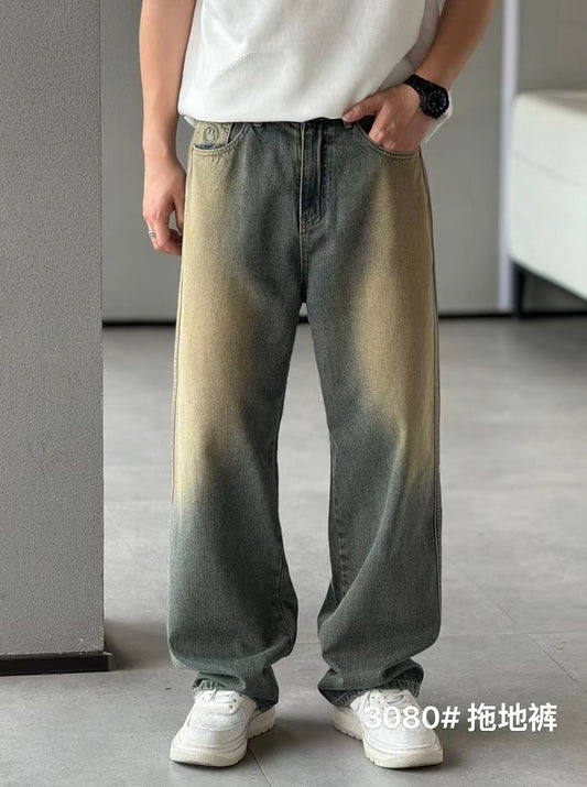 Mopping wide-leg jeans